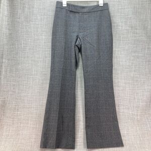 Banana Republic Harrison Wool Dress Slacks Womens 8 Gray Plaid Lined Trousers